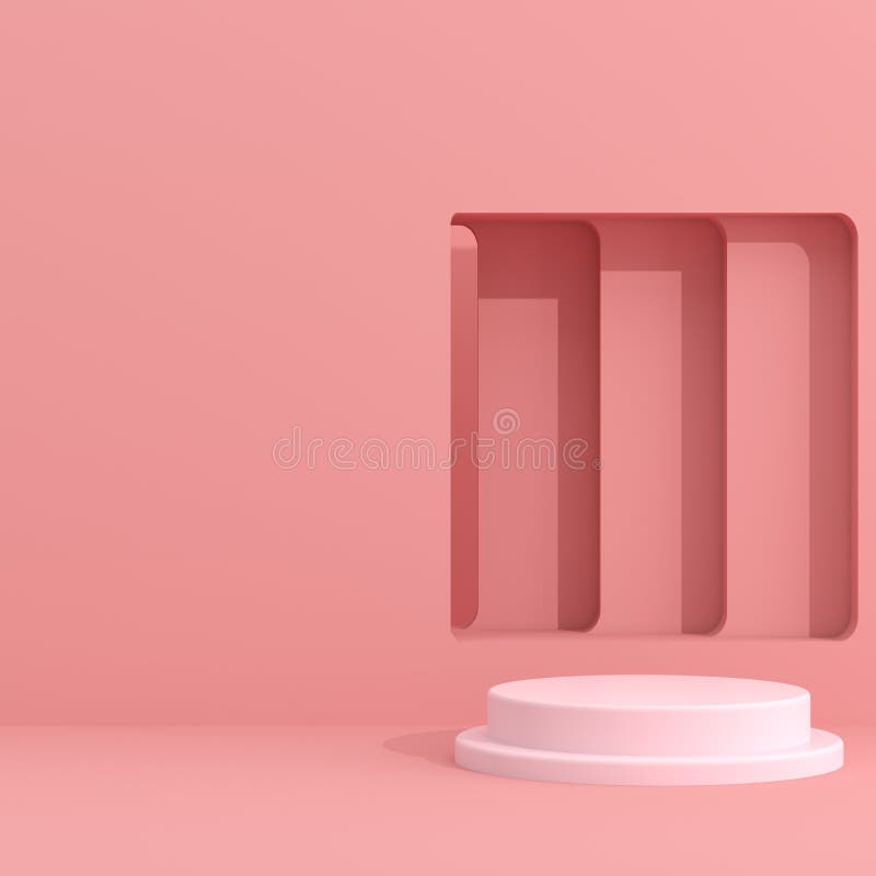 Abstract geometry mock up of podium in minimal style. 3D rendering vector illustration