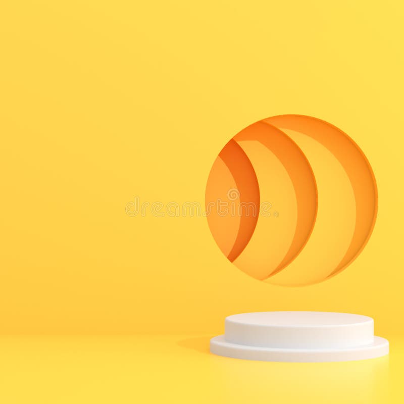 Abstract geometry mock up of podium in minimal style. 3D rendering royalty free illustration