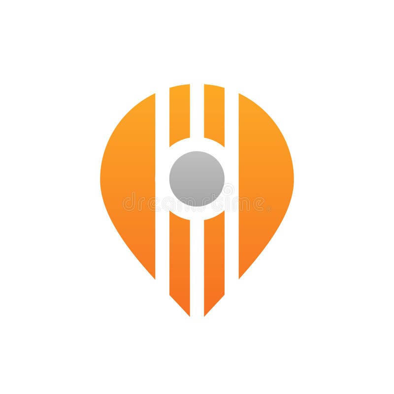 Abstract geotag logo template, location pin icon, map pointer symbol stock illustration