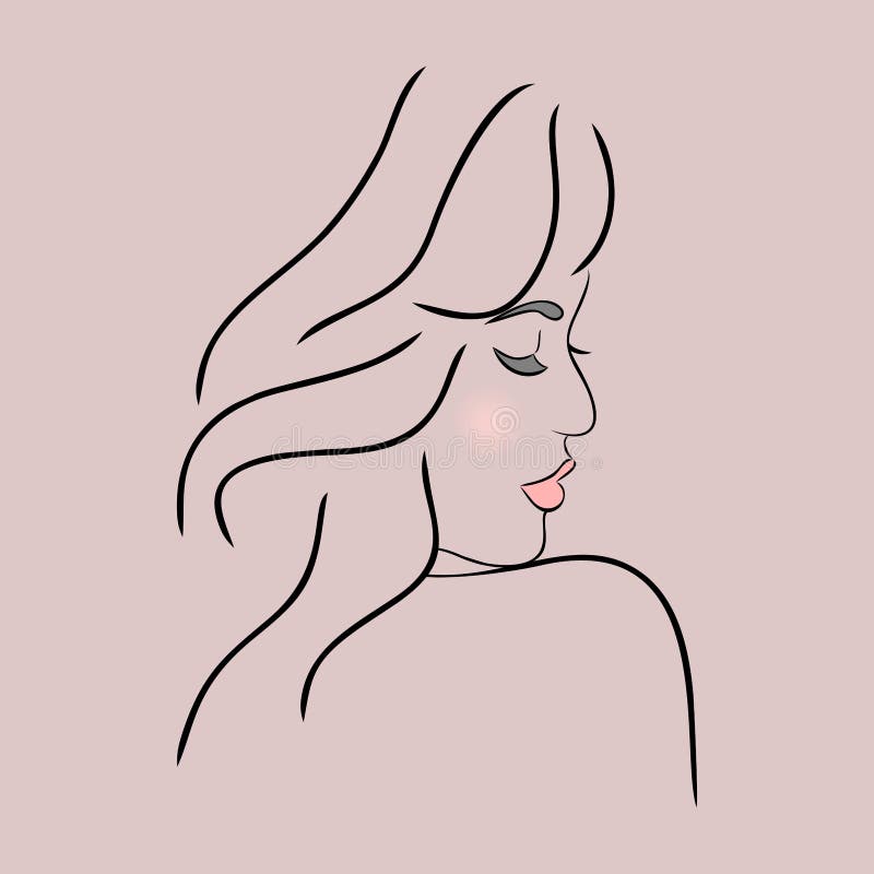 Abstract girl face profile