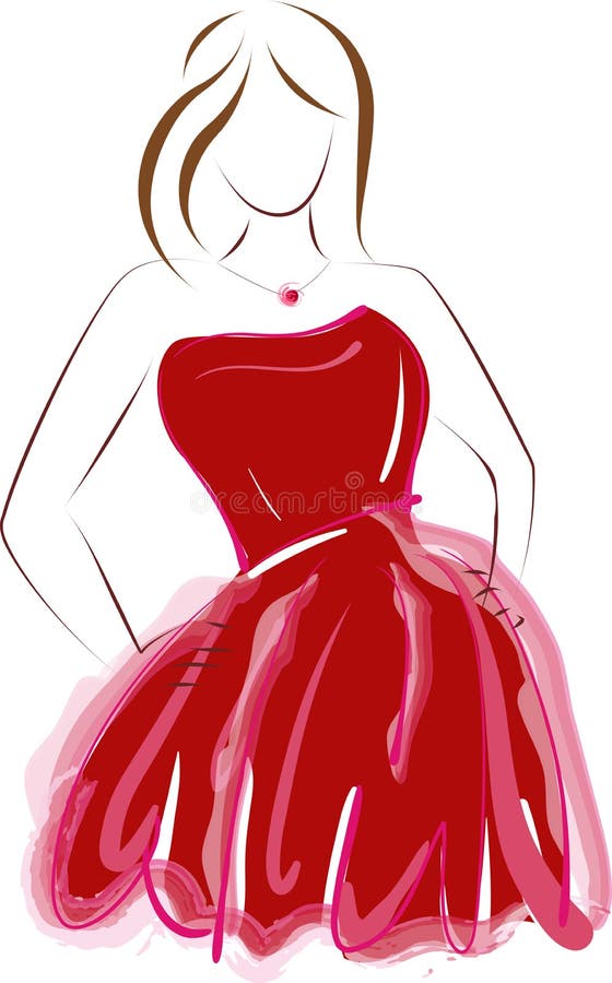 Abstract drawing dress stock illustration. Illustration of yellow