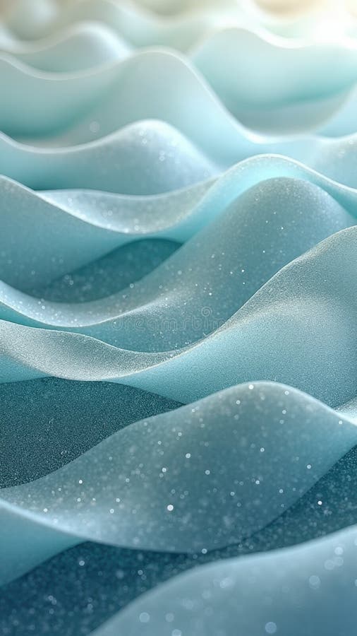 Abstract glittering blue fabric waves with sparkling texture royalty free illustration