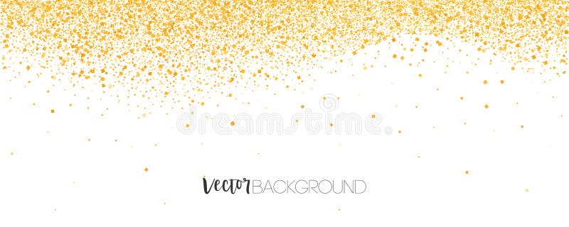 Abstract glittering pattern from shining golden dust isolated on white background. Texture with gold glitter, falling vector illustration