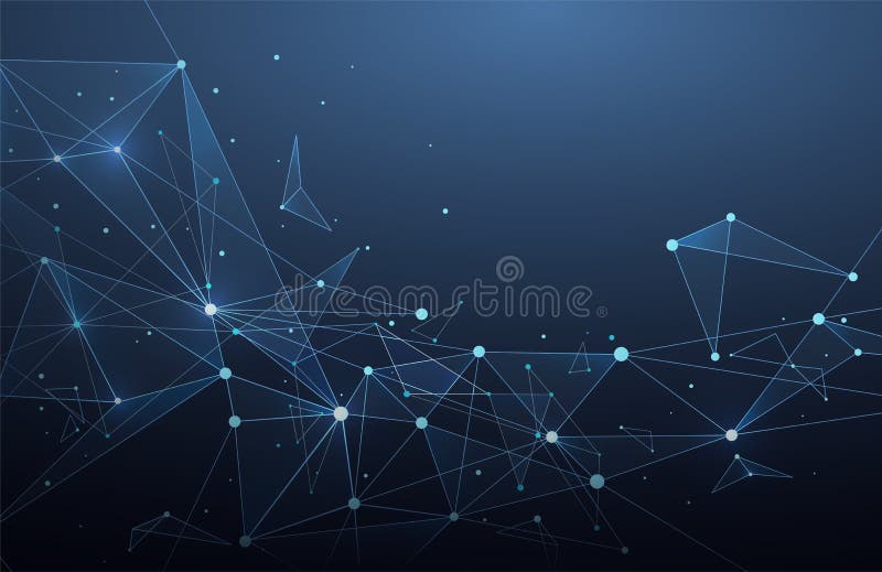 Abstract global network connections with points and lines. Wireframe of network communications. Digital concept of molecular poly vector illustration