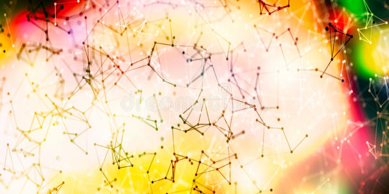 Abstract global network connections with points and lines. Wireframe of network communications stock illustration
