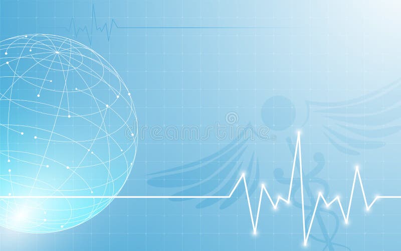 Abstract globe with medical health care innovation tech design concept background stock illustration