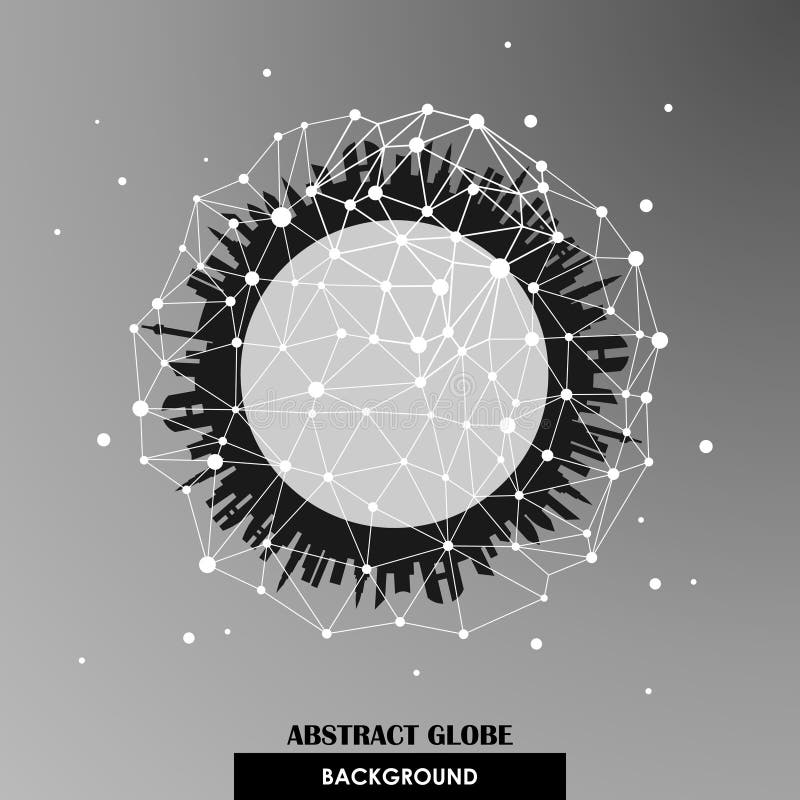 Abstract globe network connections vector backgrou stock illustration