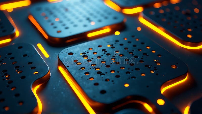 Abstract Glowing Circuit Board royalty free illustration