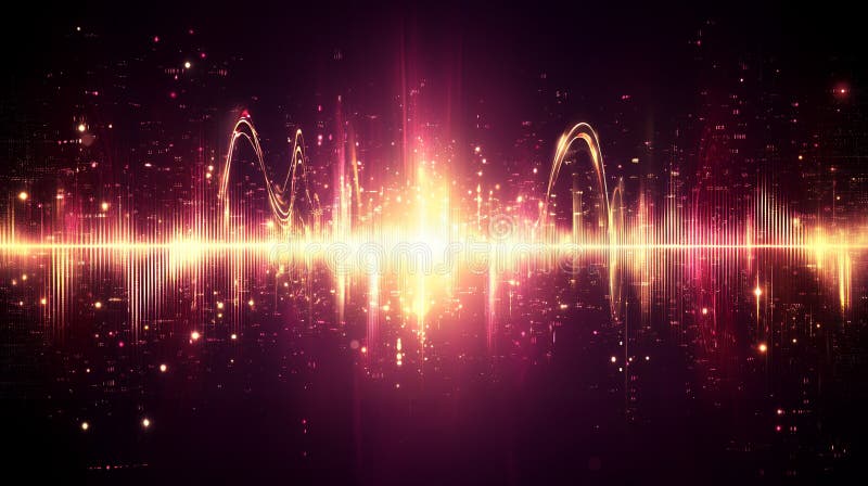 Abstract glowing digital waveform royalty free illustration