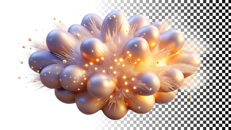 Abstract glowing Forms Cluster mystical energy Grapelements png transparent image Generative AI vektor illustrationer