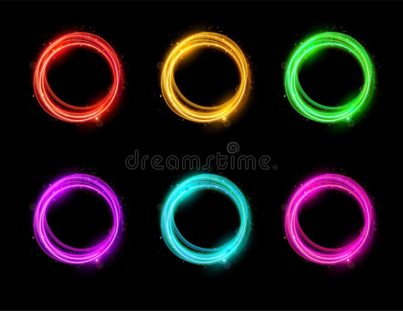 Illuminated Circle Glitch Effect Glitched Circle Stock Vector