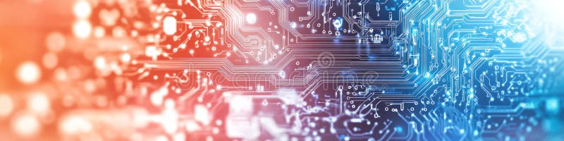 Abstract glowing red and blue circuits creating a futuristic and vibrant digital design royalty free stock photos