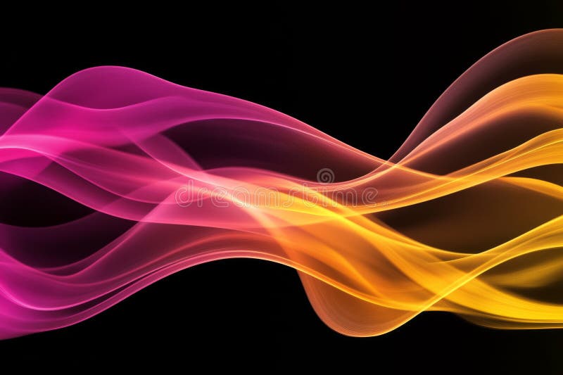 Abstract glowing wave texture, dynamic pink and yellow gradients flowing smoothly, vibrant and royalty free stock photos