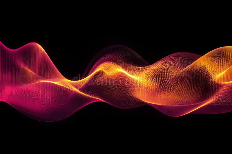 Abstract glowing wave texture, dynamic pink and yellow gradients flowing smoothly, vibrant and royalty free stock images