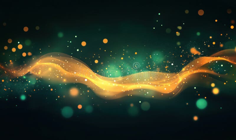 Abstract glowing waves with bokeh effects, vibrant colors, soft light, and dynamic movement stock photography