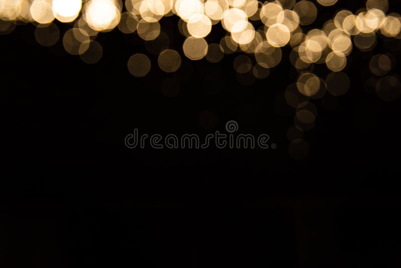 Abstract Gold Bokeh with Black Background Stock Photo Image of color