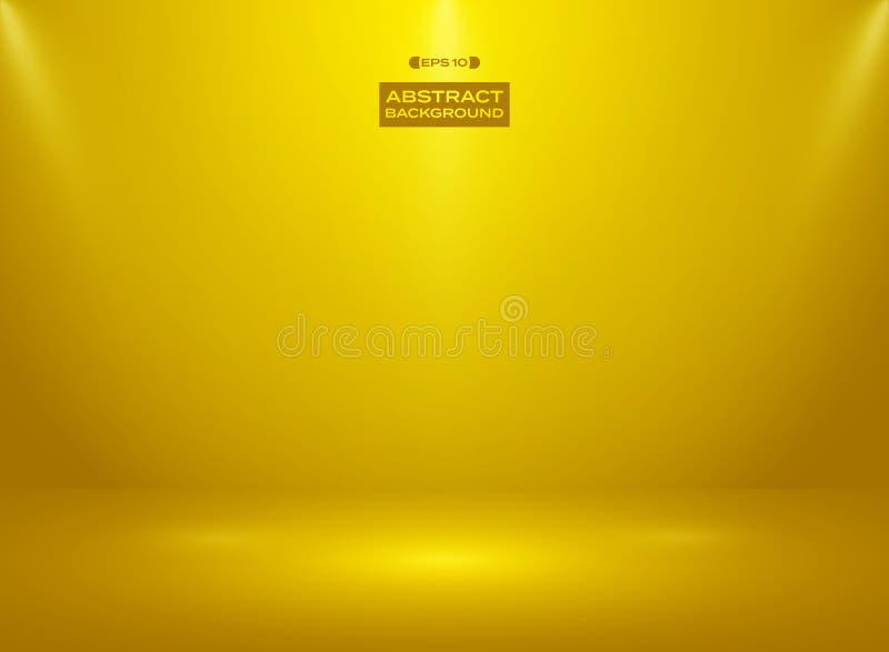 Abstract of gold color color in studio room background with spotlights.