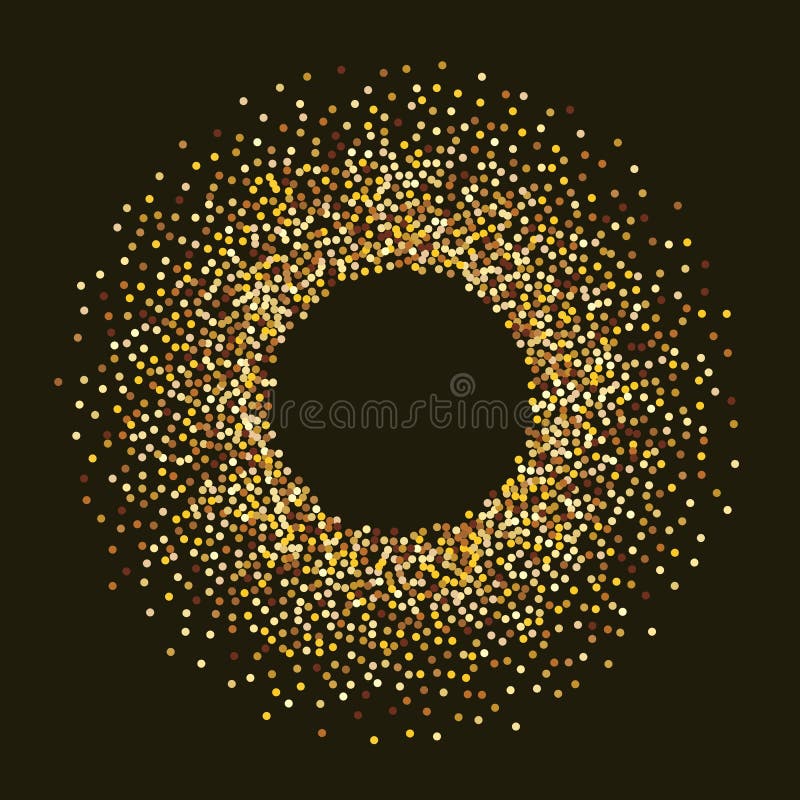 Abstract gold dotted ring card vector illustration