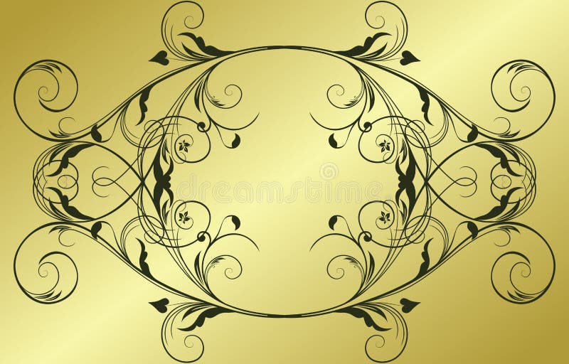 Abstract gold frame royalty free illustration