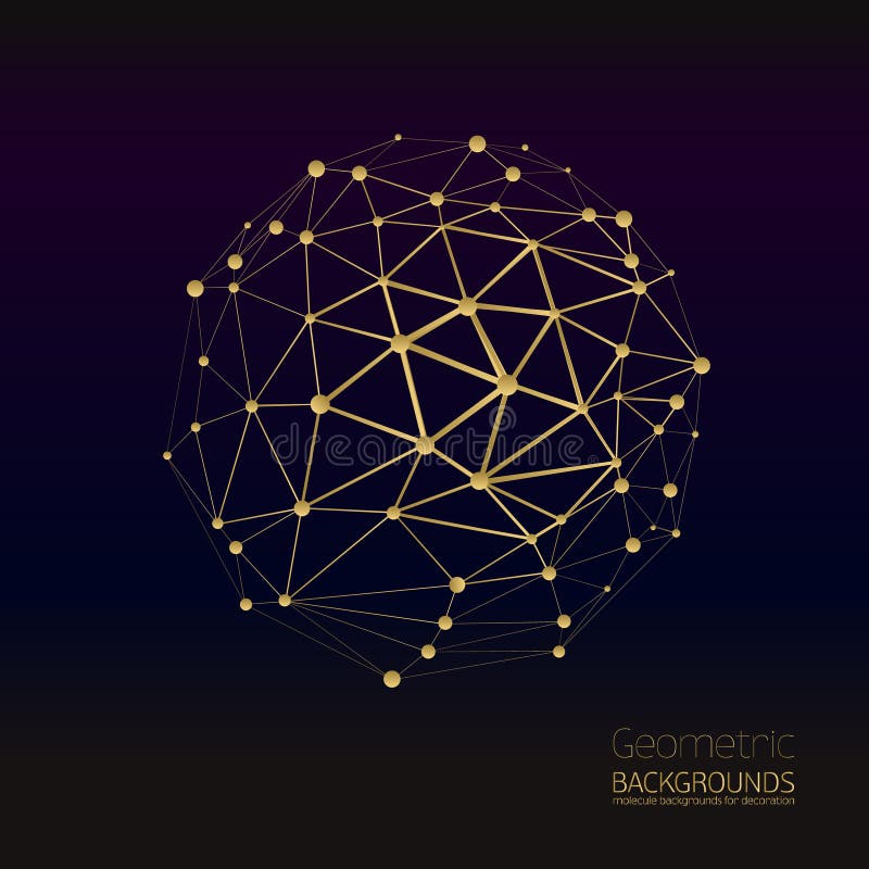 Abstract gold geometric lattice stock illustration