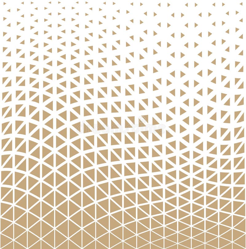 Abstract gold geometric triangle design halftone pattern