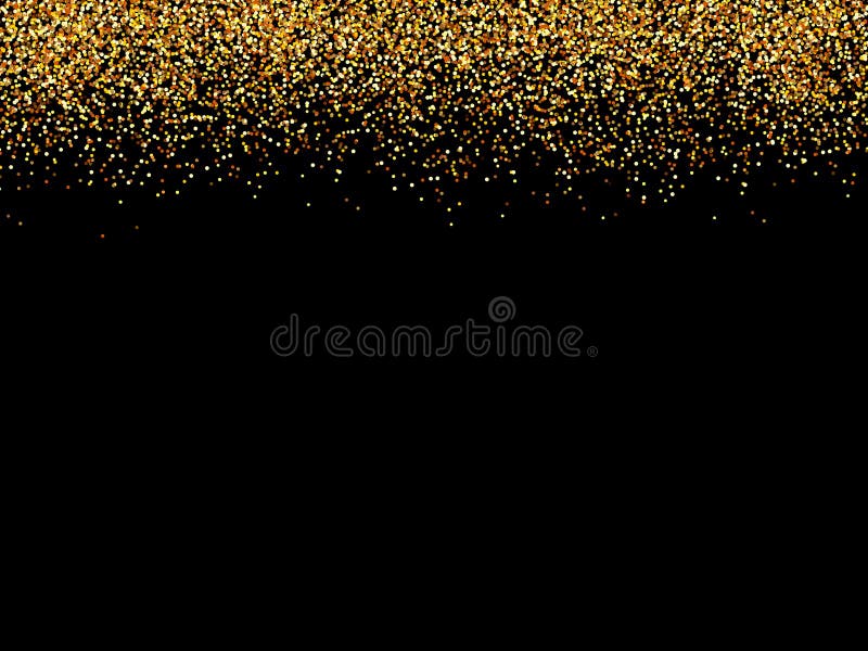 Abstract gold glittering stars black background.golden glitter texture.