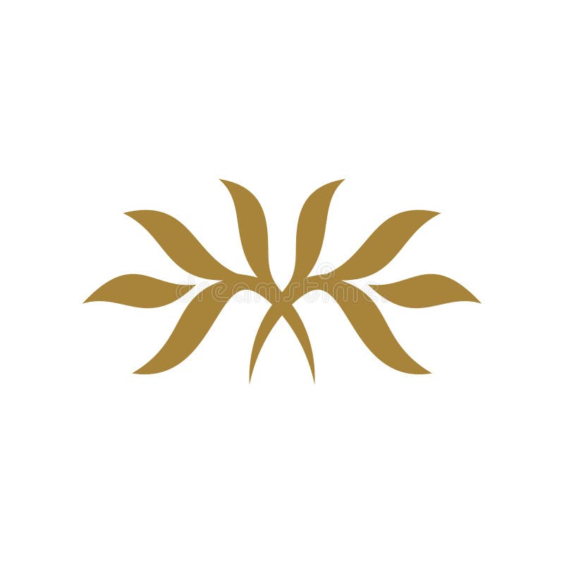 Abstract Gold Circle Flower Logo Template Illustration Design. Vector