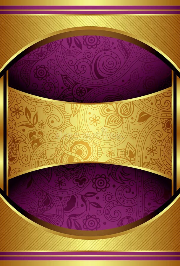 Purple And Gold Background Design