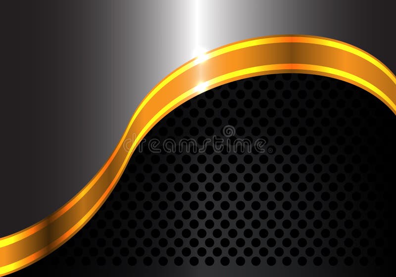 elektropositive elektropositive formel Abstract Gold Ribbon Curve Metal and Black Circle Mesh Design Luxury Modern  Background Vector. Stock Vector - Illustration of nstainlessn, ncovern:  85460987