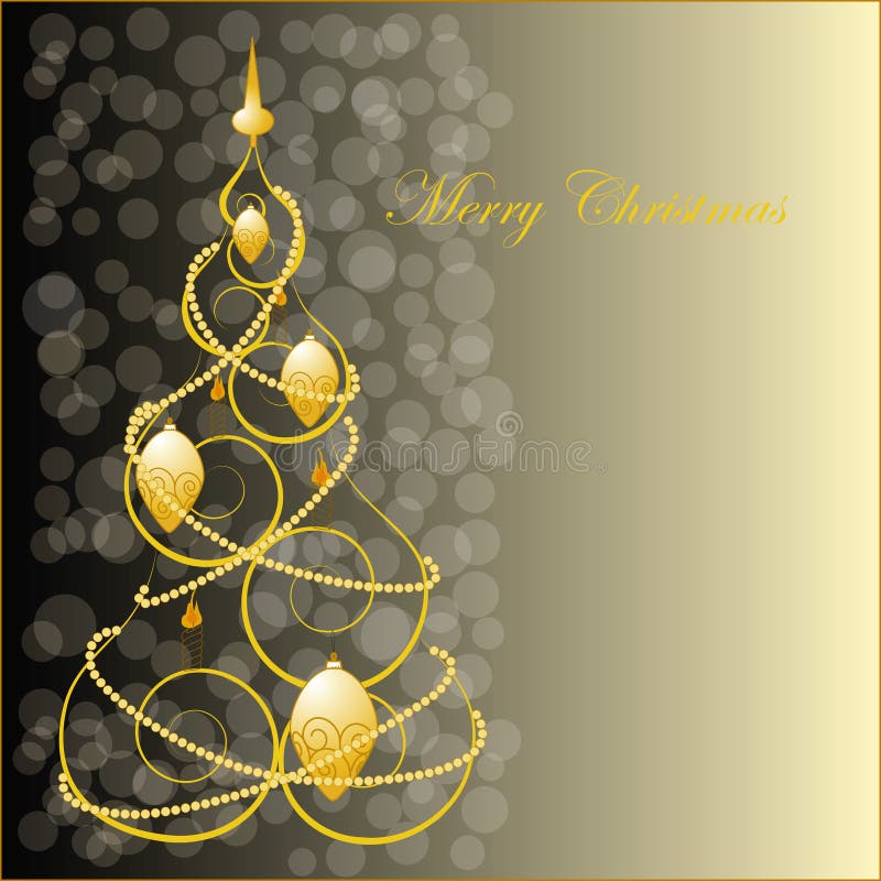 Abstract golden christmas tree