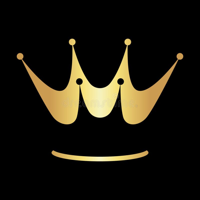 Abstract Golden Crown Symbol on Black Backdrop Stock Vector - Illustration  of gold, kingdom: 175531384