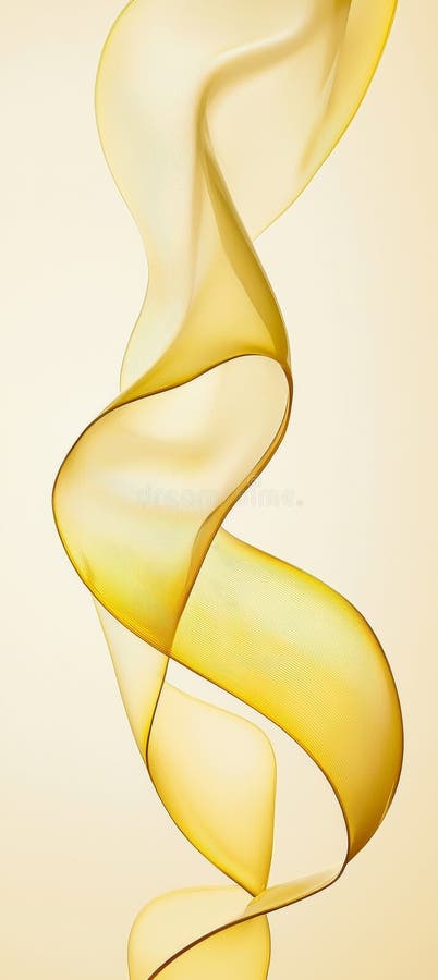 Abstract golden fabric flowing and swirling gracefully, creating elegant and dynamic shapes against a soft, light stock photos