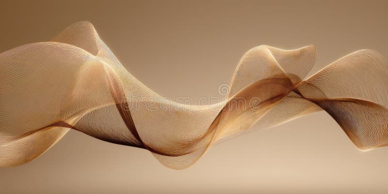 Abstract Golden Flowing Lines on Creamy Beige Background Elegant Curves vektor illustrationer