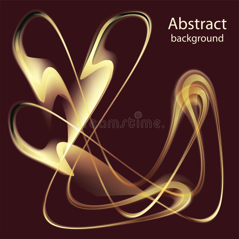 Abstract golden waves on a dark background vector illustration Abstract golden waves on a dark background vector illustration