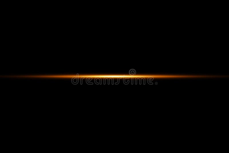 Abstract golden lights lines on black background vector illustration. A bright flash of light on the line stock illustration