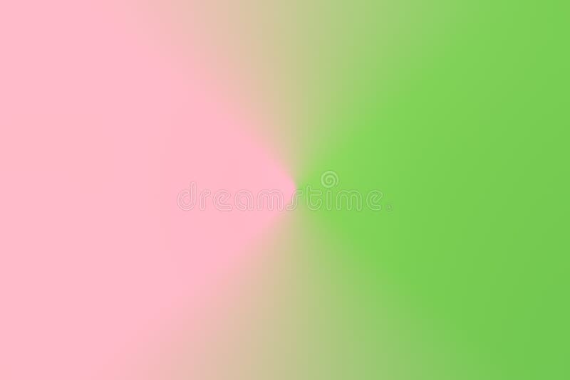 Abstract gradient blurred duotone light lettuce green pink background. Radial concentric pattern. Pastel Colors