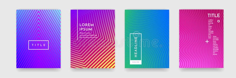 Abstract gradient color pattern texture for book cover template vector set vector illustration