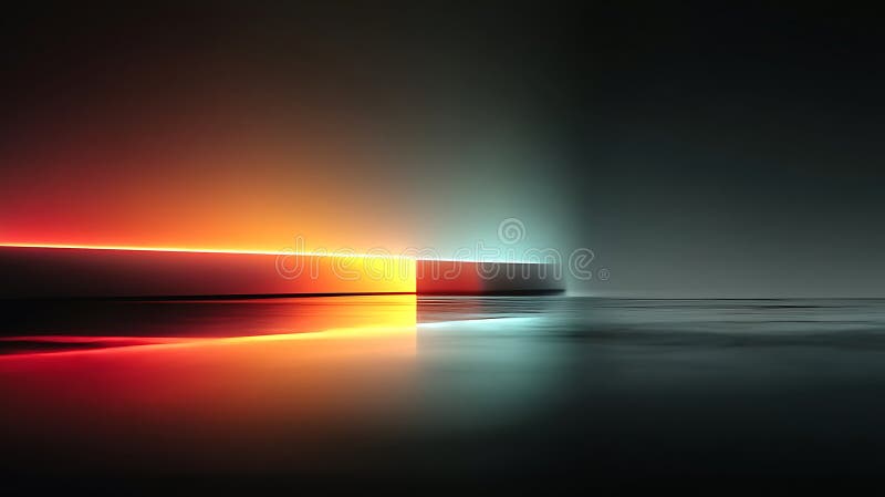 Abstract gradient light reflection on surface with orange to teal color palette vector illustration