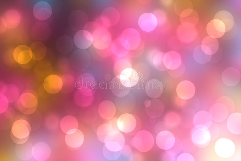 Abstract Gradient Purple Pink Yellow Background Texture with Blurred Bokeh Circles and Lights