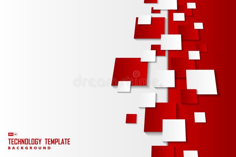 Abstract Gradient Red and White Square Patterns Template Technology  Background. Illustration Vector Eps10 Stock Vector - Illustration of  concept, geometry: 172209256