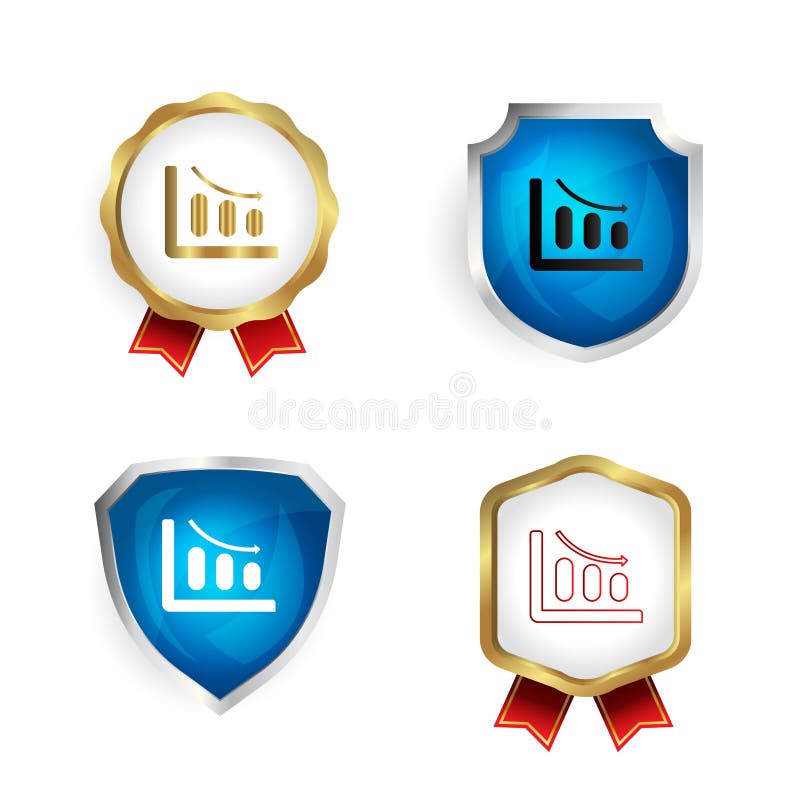 Abstract graph decrease badge and label collection abstract graph decrease badge and label collection vector editable design can ελεύθερη απεικόνιση δικαιώματος