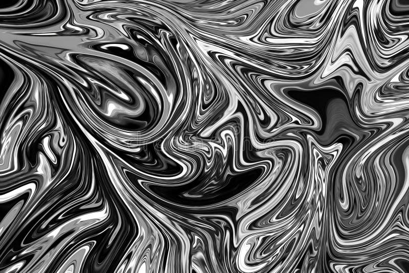 Abstract Gray Black and White Marble Ink Pattern Background. Liquify
