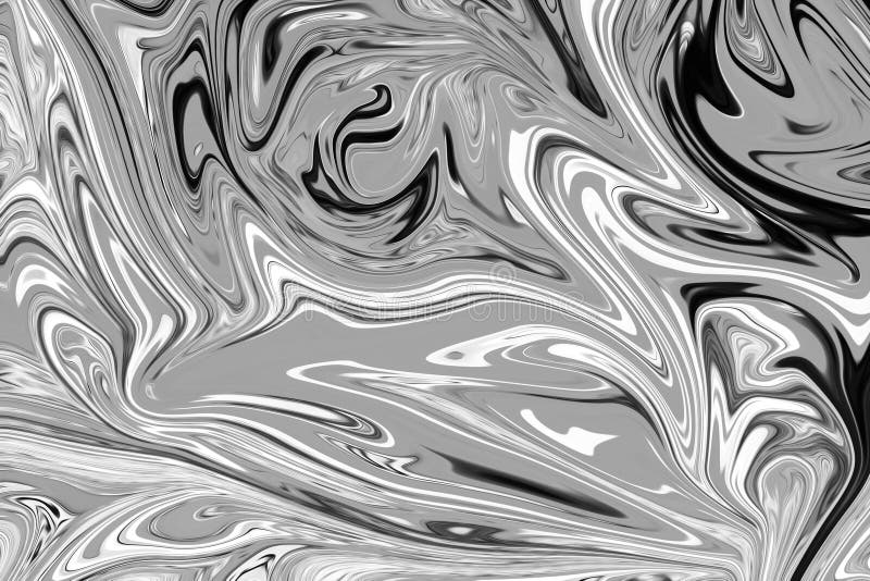 Abstract Gray Black and White Marble Ink Pattern Background. Liquify