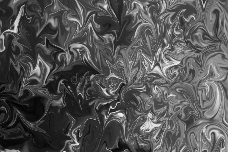 Abstract Gray Black and White Marble Ink Pattern Background. Liquify