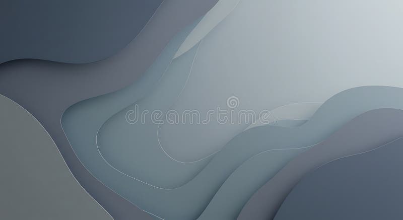 Abstract Gray and Blue Wave Papercut Background Design royalty free illustration