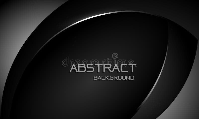 Abstract gray curve overlap on black blank space for text design modern futuristic creative background vector stock illustration