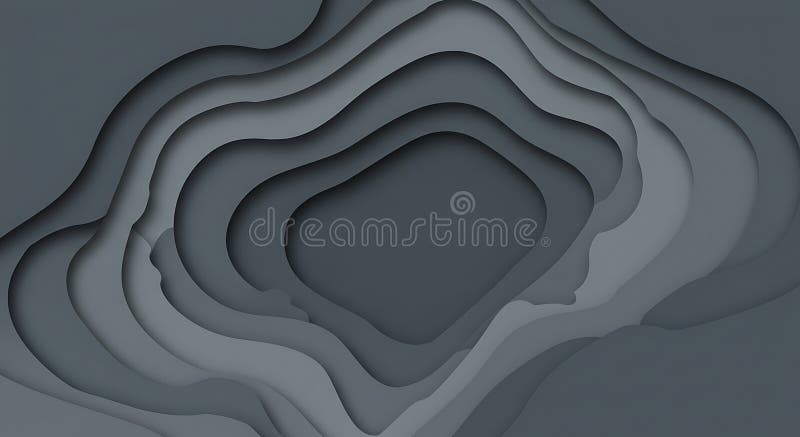 Abstract Gray Layered Papercut Design: A 3D Rendering stock illustration