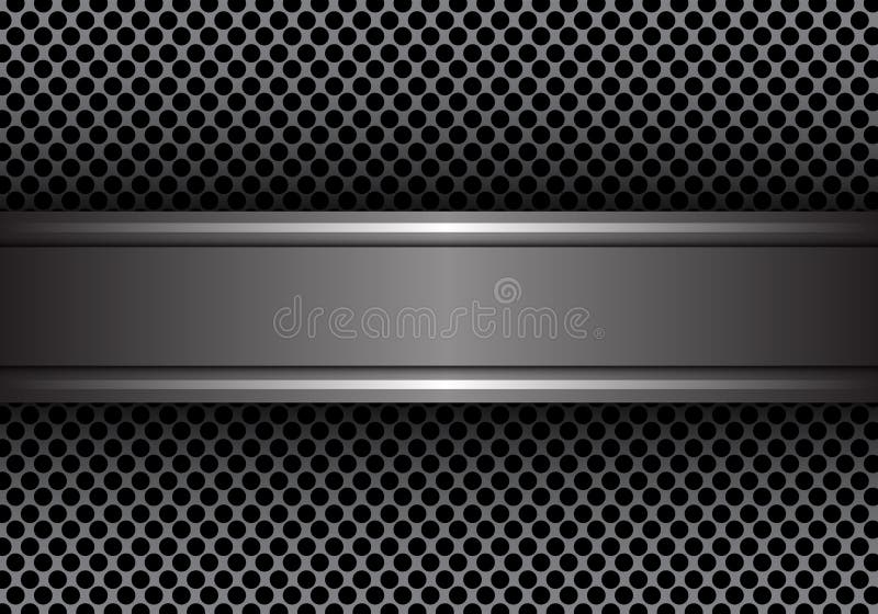 Abstract gray line banner on circle mesh design modern luxury background texture vector. stock illustration
