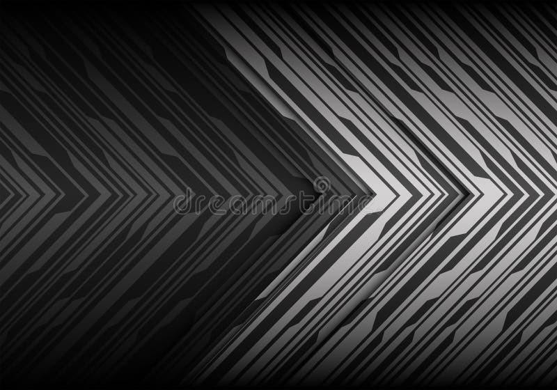 Abstract gray tone arrow pattern direction design modern futuristic technology background vector royalty free illustration