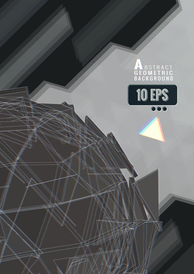 Abstract triangular sphere on gray space BG royalty free illustration